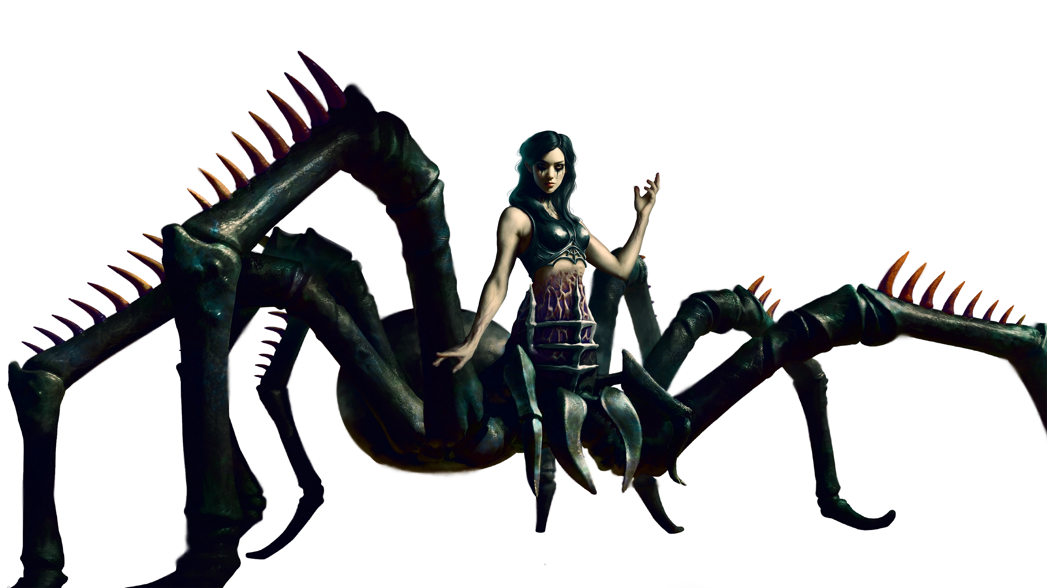 A woman who is half human half spider hybrid